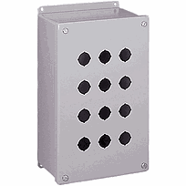 HOFFMAN Gabinetes profundos para botones, tipo 12, 6PB x 22.5 mm, gris, acero - E6PBGXM