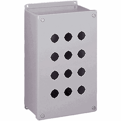 HOFFMAN Gabinetes profundos para botones, tipo 12, 6PB x 22.5 mm, gris, acero - E6PBGXM