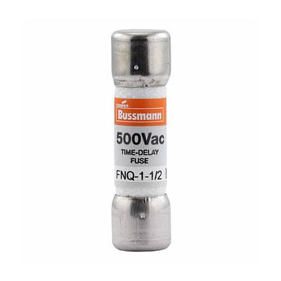 BUSSMANN Fusible FNQ de tiempo retardado, 1.5A, 500V, Estándar - FNQ-1-1-2