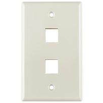 HellermannTyton Placa frontal estándar 1 unidad 2 puertos módulo de conector modular montaje empotrado, ABS - 55979
