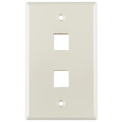 HellermannTyton Placa frontal estándar 1 unidad 2 puertos módulo de conector modular montaje empotrado, ABS - 55979