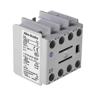 Bloque de contacto auxiliar con montaje lateral 3NO 1NC, Rockwell Automation - 100-FA31