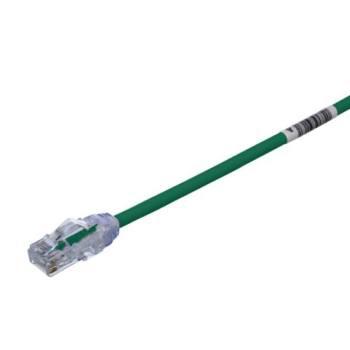 CATEGORY 6A, 10 GB/S UTP PATCH CORD WITH TX6A 10GIG MODULAR PLUGS ON EACH END, GREEN, 10 FT