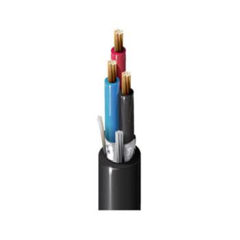 BELDEN Cable 1 triad 18 AWG, PVC-Nylon, blindaje 100%, TC-ER 600 V, chaqueta negra, RoHS
