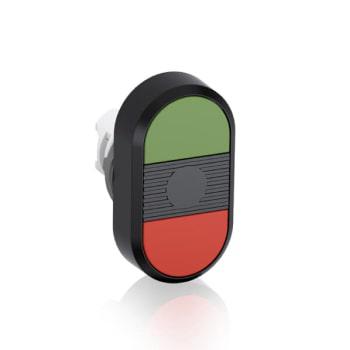 MPD1-11B Botón doble rojo-verde no ilum. rasante, agregar holder, contactos Serie Modular