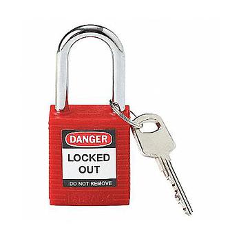 Candados de bloqueo Brady, nylon/acero, rojo - 99552