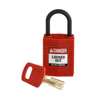 Candados compactos de nylon de bloqueo SafeKey, rojo - CPT-RED-25PL-KD