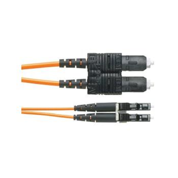PANDUIT Cable de parcheo OM2 de 2 fibras, clasificado riser, LC duplex a LC duplex con revestimiento de 1.6mm - F52ERLNSNSNM002