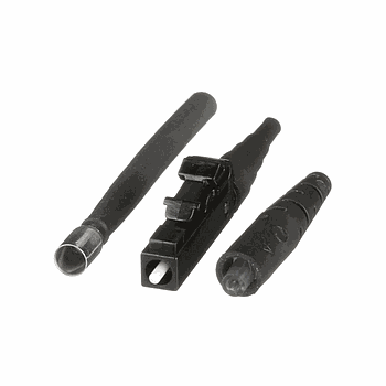 Conector LC, símplex, 50µm modo múltiple, 1.6mm, funda negra p/pulido en campo