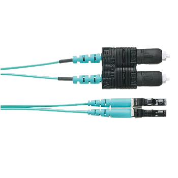 PANDUIT Cable de conexión de fibra óptica,  OM3, LC dúplex a SC dúplex, 2 Fibras, Riser - FX2ERLNSNSNM001