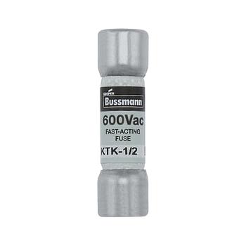Fusible Suplementario de Acción rápida, 0.5 A, 13/32" X 1-1/2", 600Vca - KTK-1/2
