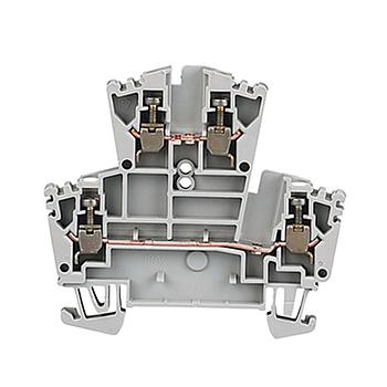 Terminal Block, Screw Connection, Feed Through, Two Level - Two Circuit, 5.1 x 69 x 55.5mm (0.20 x 2.72 x 2.19 in), 1 Pole, Blue, VOLTAGE RATING UR - 600V AC/DC, CSA - 300V AC