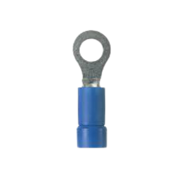 PANDUIT Terminal de anillo, con aislamiento de vinilo, 16 - 14, Azul - PV1410RC