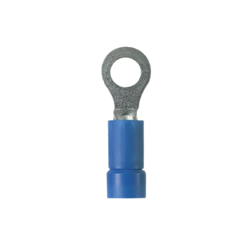 PANDUIT Terminal de anillo, con aislamiento de vinilo, 16 - 14, Azul - PV1414RM