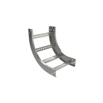 CURVA HORIZONTAL ESCALERA DE ALUMINIO PERFIL Z 90° PERALTE 3  1/4" ANCHO 6" RADIO 8" INCLUYE COPLE Y TORNILLERIA