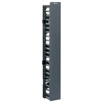 PANDUIT Organizador de cables vertical, control de radio de curvatura, De una cara, ABS, 45 RU, Negro - WMPVF45E