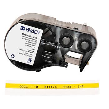 Etiquetas termocontráctiles PermaSleeve con cinta de impresión para las impresoras BMP41 BMP51 M511 - 0.125" Diá., Amarillo