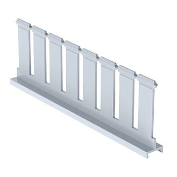 Slotted Duct Divider Wall, PVC, 3"H X 6'
