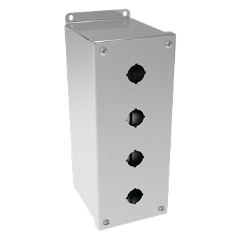 HOFFMAN Carcasa, Botón pulsador, 4 orificios, 22.5 mm, Inoxidable, NEMA13, IP66, Serie Pentair Inoxidable - E4PBGXSS